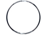 Black Bontrager Mustang Pro 29-inch TLR clincher MTB rim for tubeless-ready mountain biking, suitable for front or rear use.