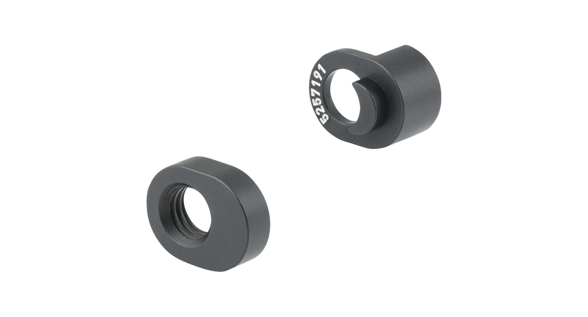 Trek 2022 Top Fuel 29 lower shock nut and washer kit for suspension maintenance, showing metal components on a white background.