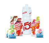 High5 sports nutrition starter kit with 750ml hydration bottle and accessories for energy and hydration.