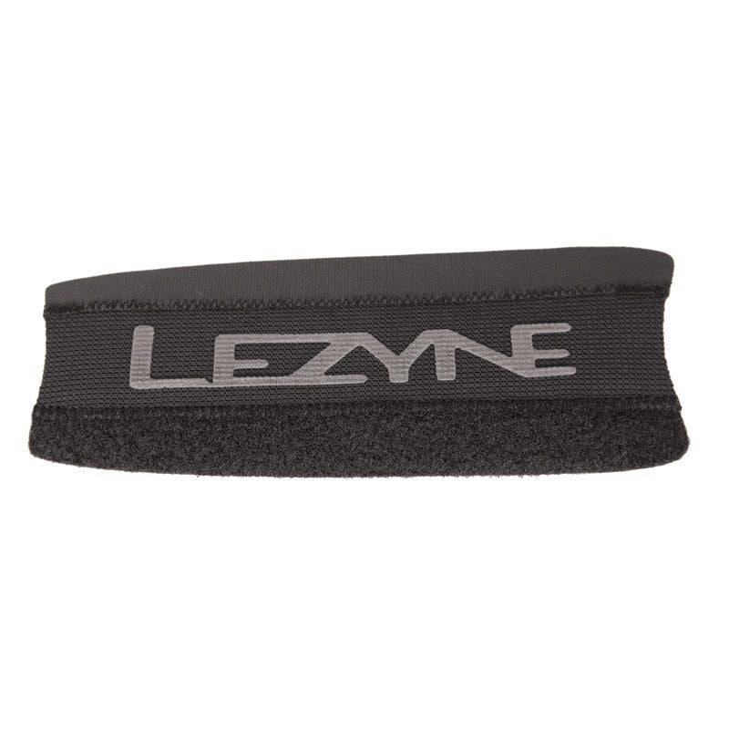 Lezyne Smart Chainstay Protector on a bicycle frame, showing durable frame protection stickers for bike accessories.