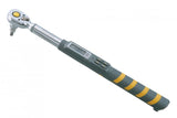 Topeak D-Torq DX digital torque wrench in silver and black with bits and sockets for workshop use.