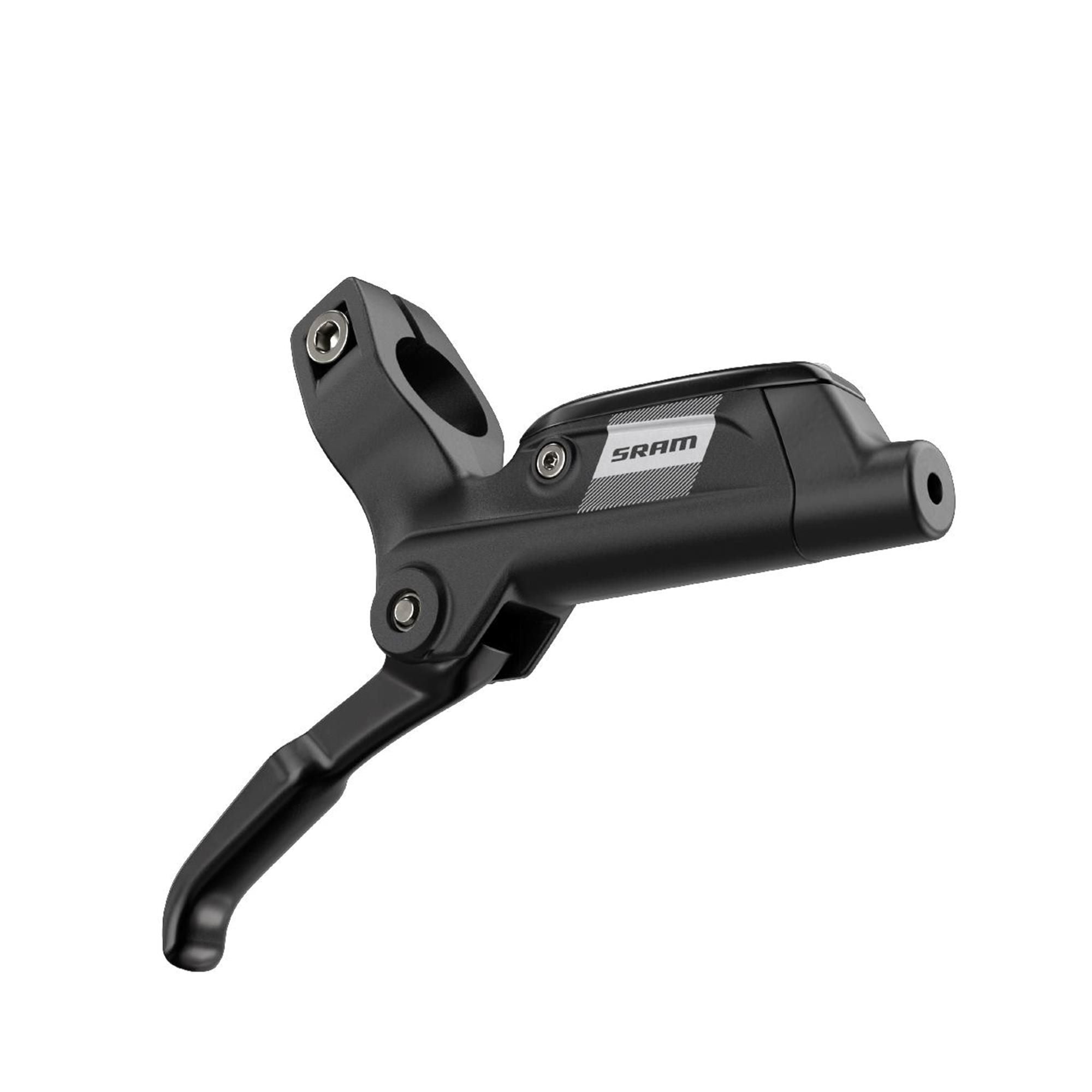 SRAM S300 front right hydraulic disc brake with flat mount and 950mm hose, rotor sold separately, installed on bicycle component.