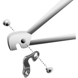 Durable M Part bike gear hanger replacement for various bike brands, shown mounted on a bike component.