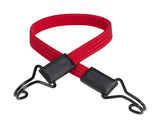 Red Master Lock Smooth Bungee Cord with wire swivel hooks, 600 x 18mm, durable accessory for securing items.