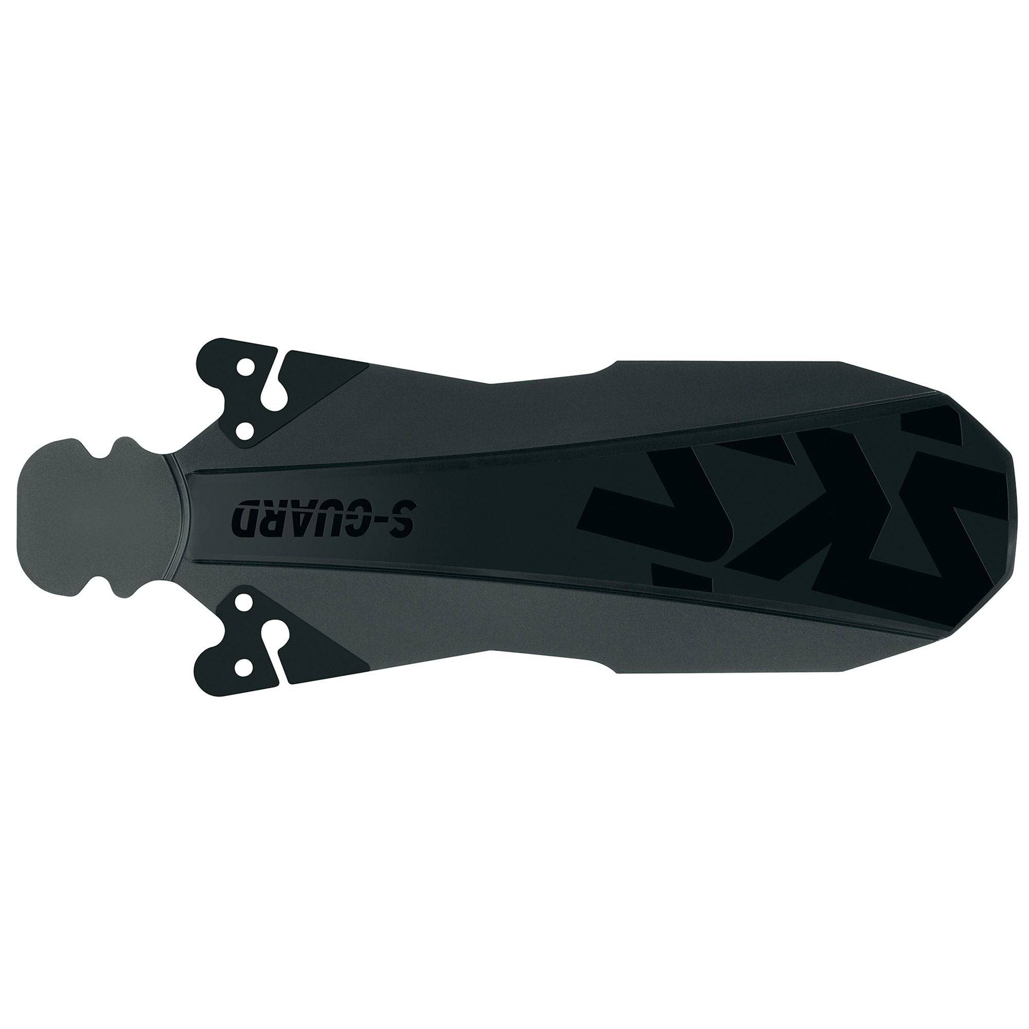 Black SKS S-Guard rear mudguard attached to a road bike, lightweight and durable bike fender for hybrid and road bikes.
