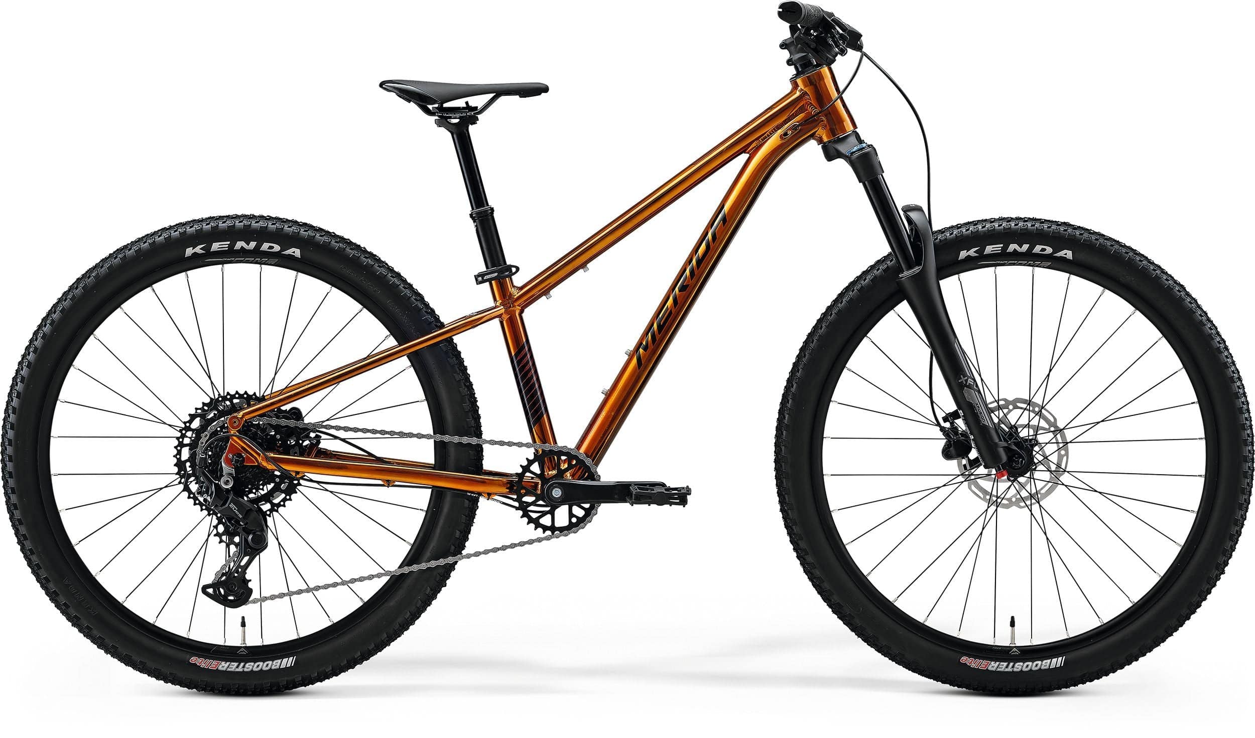 Merida Matts J.Champion MY26 kids' mountain bike with suspension fork and hydraulic disc brakes, featuring a sturdy frame and knobby tires.