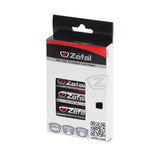 Zefal 16g threaded CO2 cartridges for bike tire inflation, shown with mounting accessories and spares for cycling.