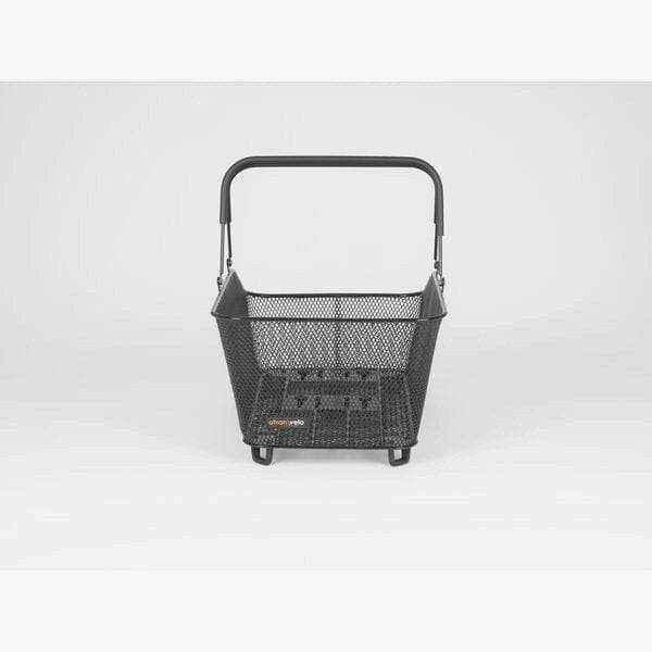 AtranVelo DAILY AVS 28L bike basket with easy attachment for pannier racks, designed for cycling accessories and storage.