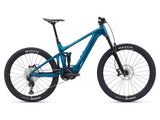 Giant Trance X Advanced E+ Elite 2 2024 E-Mountain Bike with Shimano SLX drivetrain, black frame, and full suspension for off-road riding.