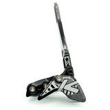 K-Edge 1x Race W Chain Guide in black anodized finish, designed for 1x drivetrain bikes, laying flat with mounting hardware visible.