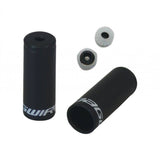 Black Jagwire sealed alloy end caps for 4mm shift cables, shown in a 50-pack, used as components for bike shifting systems.