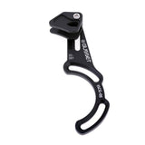 Gusset Lil' Chap chain device for 1X drivetrain systems with adjustable chainline, shown on bicycle component.
