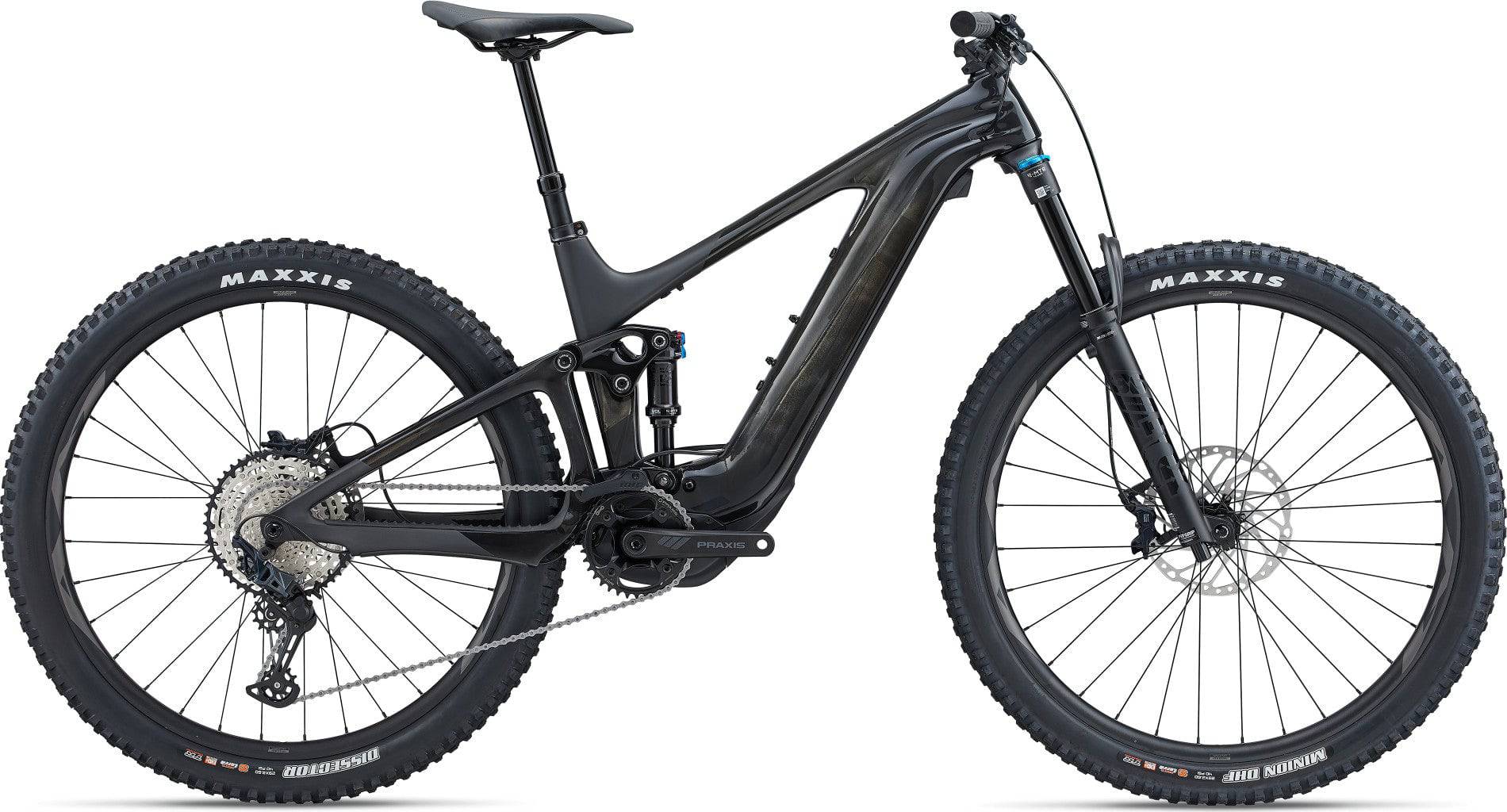 Giant Trance X Advanced E+ 2 electric mountain bike with suspension and 25km/h SyncDrive Pro motor, black frame, ready for trail riding