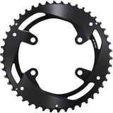 Shimano CUES FC-U8000-2 46-tooth double outer chainring for 11-speed drivetrain, shown with mounting bolts and gear teeth.