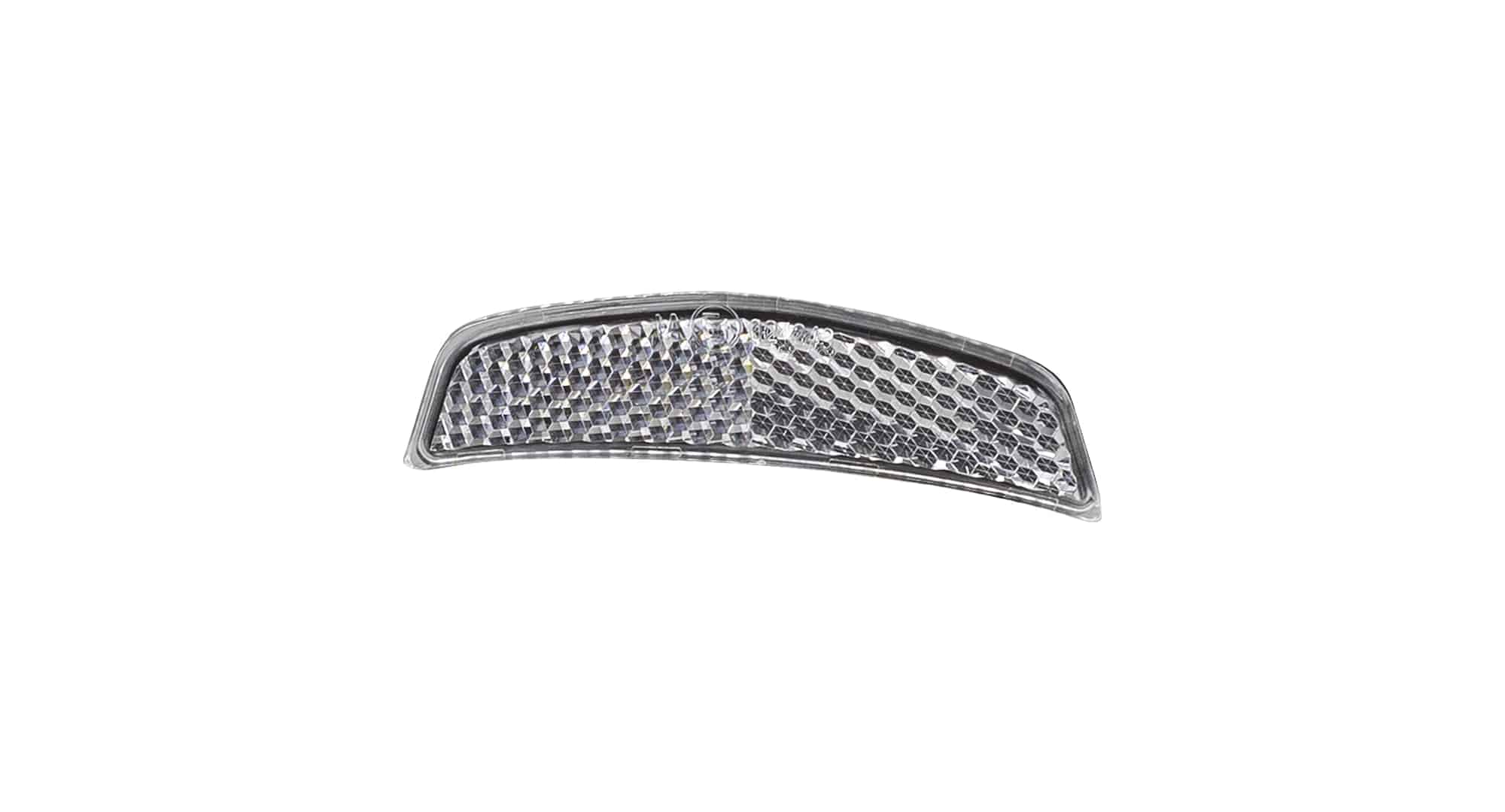 Bontrager Forklight White E-bike reflector for enhanced visibility, showing a compact accessory with reflective surface for safety.
