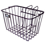 Adie front wire basket with holder for road and mountain bikes, mounted on bike frame for carrying small items.