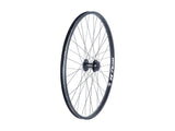 Bontrager 26-inch AT-550/Dc-20 MTB wheel with 36H rim, disc brake compatible, showing the rim and spokes for mountain biking.