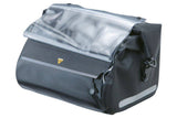 Topeak DryBag waterproof bike handlebar bag with reflective strip, black, designed for bike accessories and storage.