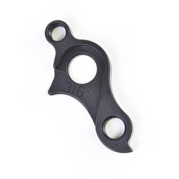 Wheels Manufacturing CNC machined replaceable derailleur hanger dropout for bike components, shown in close-up detail.
