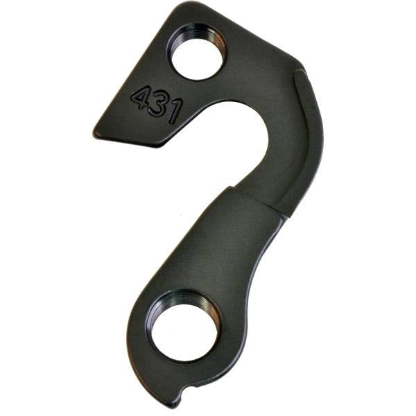 Wheels Manufacturing Replaceable Derailleur Hanger 431 CNC Machined Dropout for bike components, showing detailed metal construction.