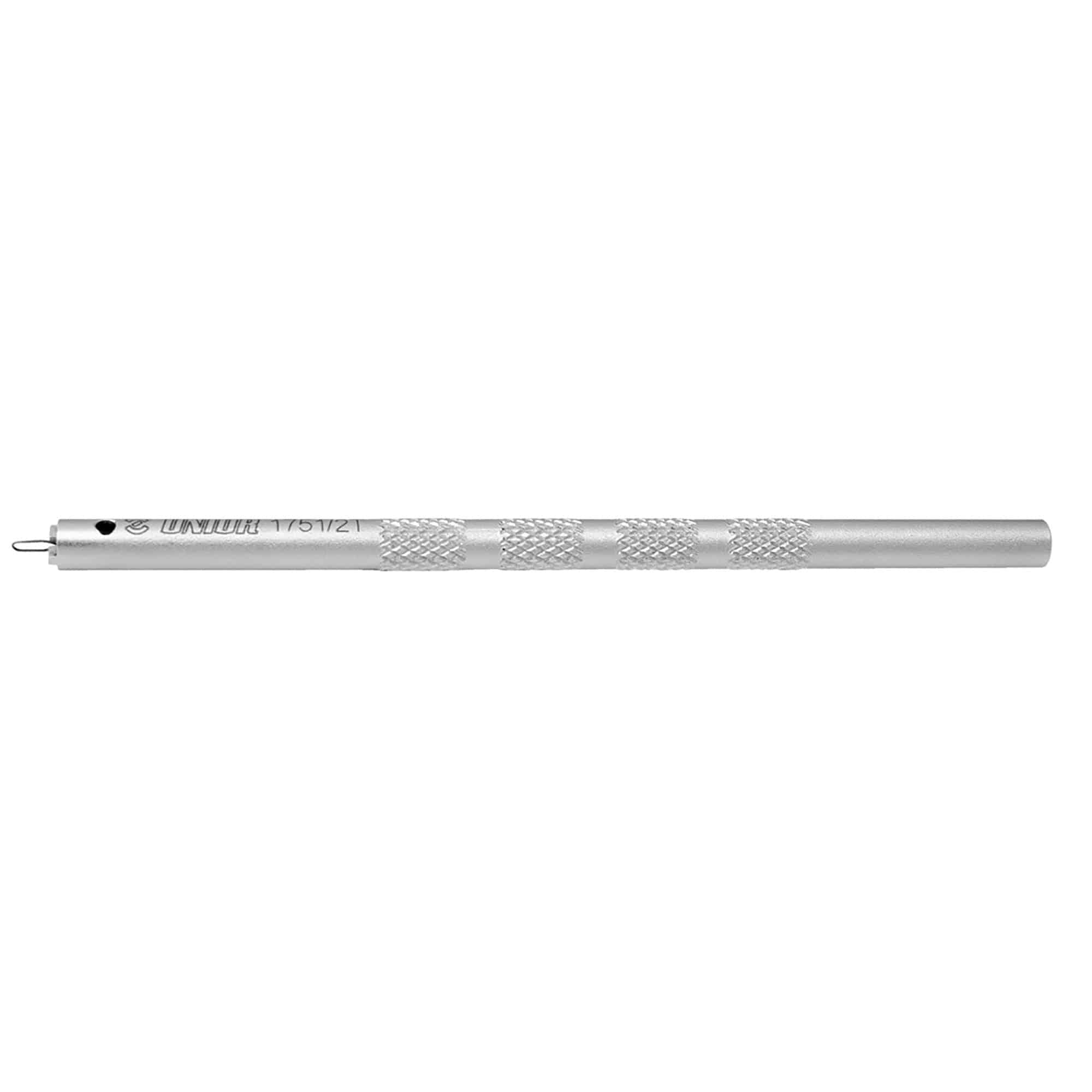 UNIOR nipple insertion tool for double wall rim wheel building, 1.3mm size, used in workshop bike wheel assembly.