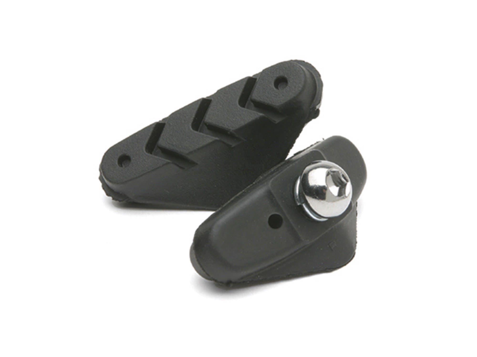 Giant road bike caliper brake pads with mounting hardware, suitable for wet and dry riding conditions.