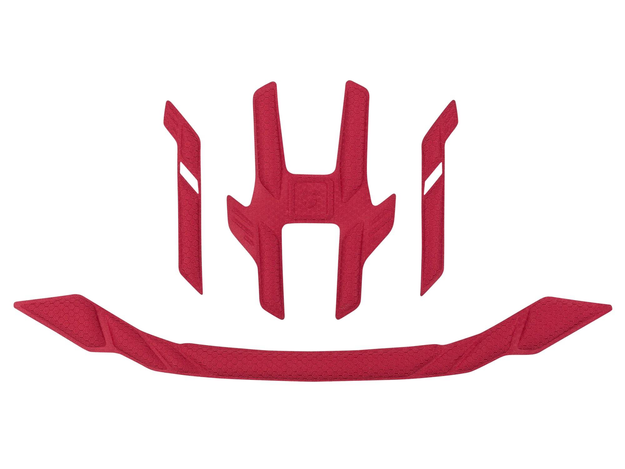 Bontrager Quantum MIPS helmet fit pads replacement in red, compatible with all sizes, designed for comfortable helmet fit.