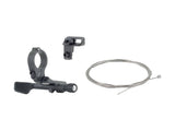 Bontrager Line Elite Stealth dropper seatpost lever in black, bike component for easy height adjustment on mountain bikes.
