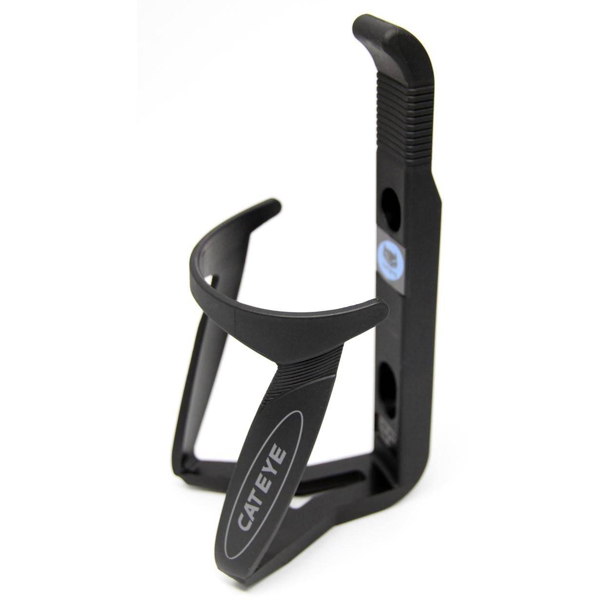 Cateye BC-300 bike bottle cage made of durable fiberglass and plastic, securely holds water bottles on a bicycle.