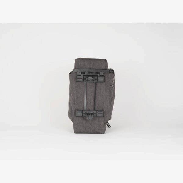 AtranVelo ZAP Top AVS bike bag with expandable design, shown with 10.5L main compartment and 8L mini-panniers on a bicycle.