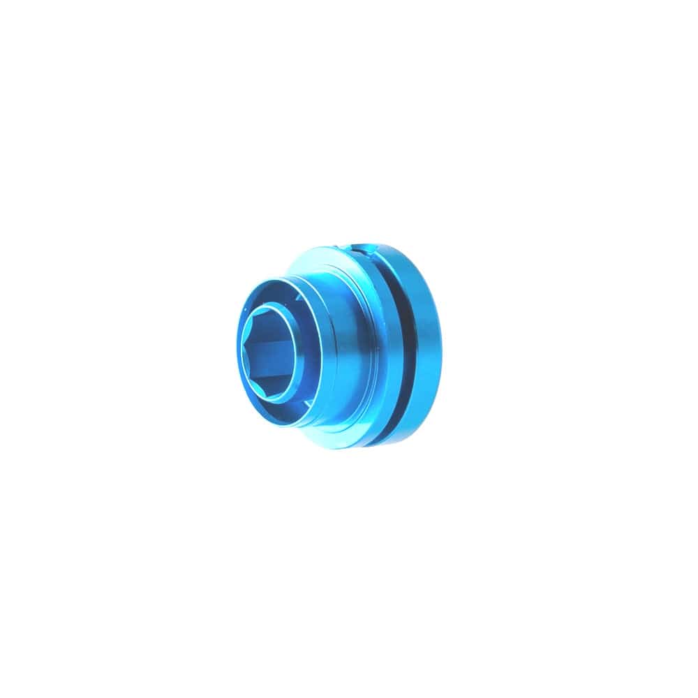 Fox Fork LSC FIT4 remote bearing cable pulley for suspension lockout systems, showcasing the durable component with cable routing details