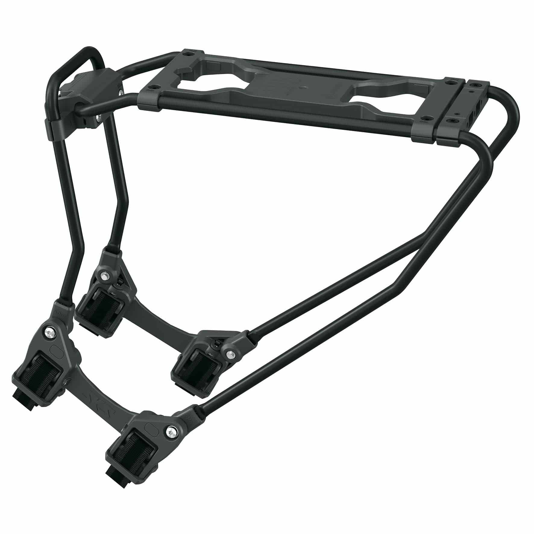 SKS Infinity universal bike rack with adjustable mount and MIK adapter system for secure bike transport.
