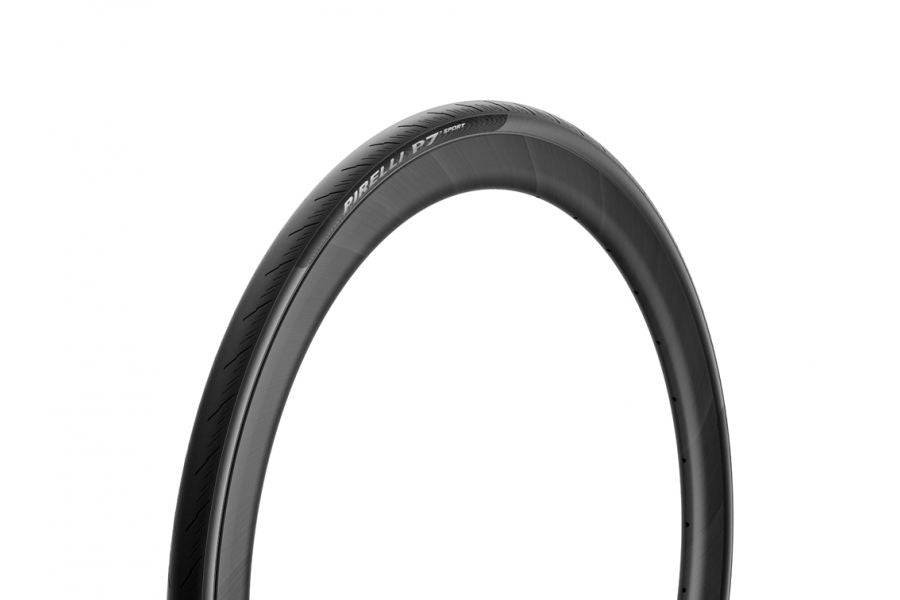 Pirelli P7 Sport bike tire with puncture protection and grip, designed for durable road biking performance.