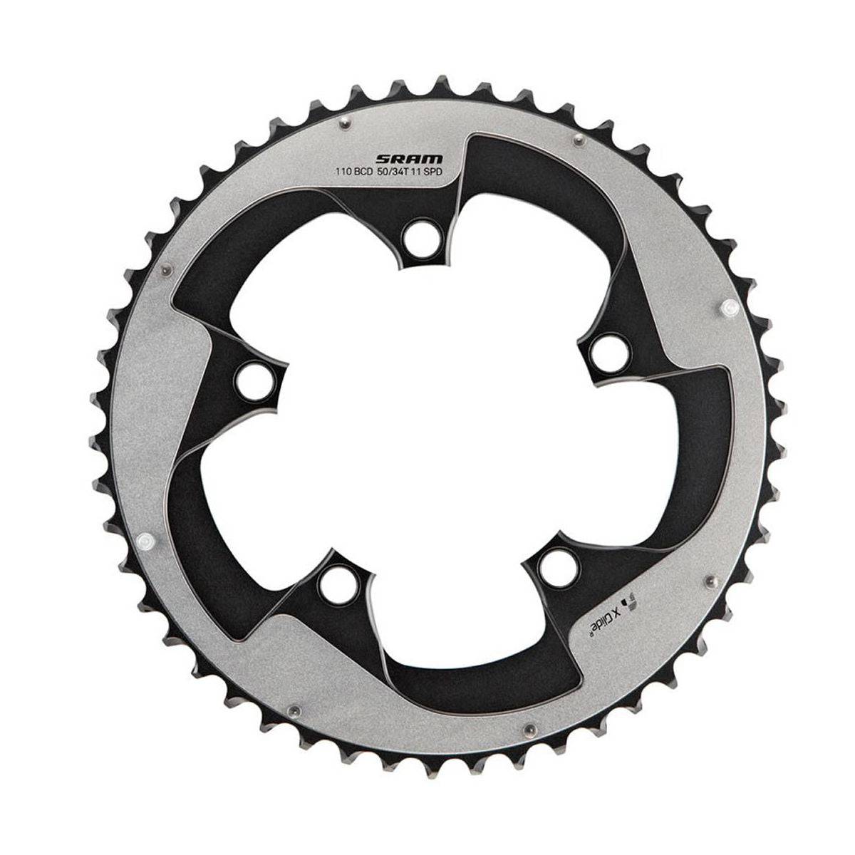 SRAM Chain Ring Road Force22 X-Glide R 50T Yaw 11 Speed S3 HiddenBolt/Non Hidden Bolt 110 Alum 5mm Blast Black BB30 or GXP (50-34): BLACK 11SPD 50T | Swinnerton Cycles