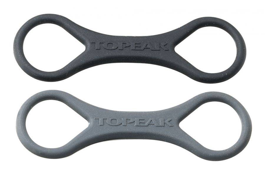 Topeak Whitelite Redlite Aero Race bike light straps in black, securing bike lights with adjustable, durable accessory straps.