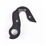 Wheels Manufacturing CNC machined replaceable derailleur hanger dropout for bicycle components, shown in close-up detail.