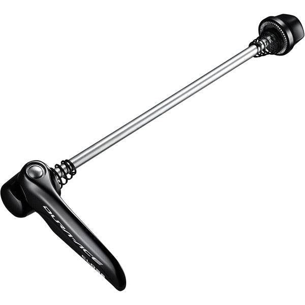 Shimano WH-R9100 quick release lever for 163mm road bike wheel, spare component for Shimano road bike wheel assembly.