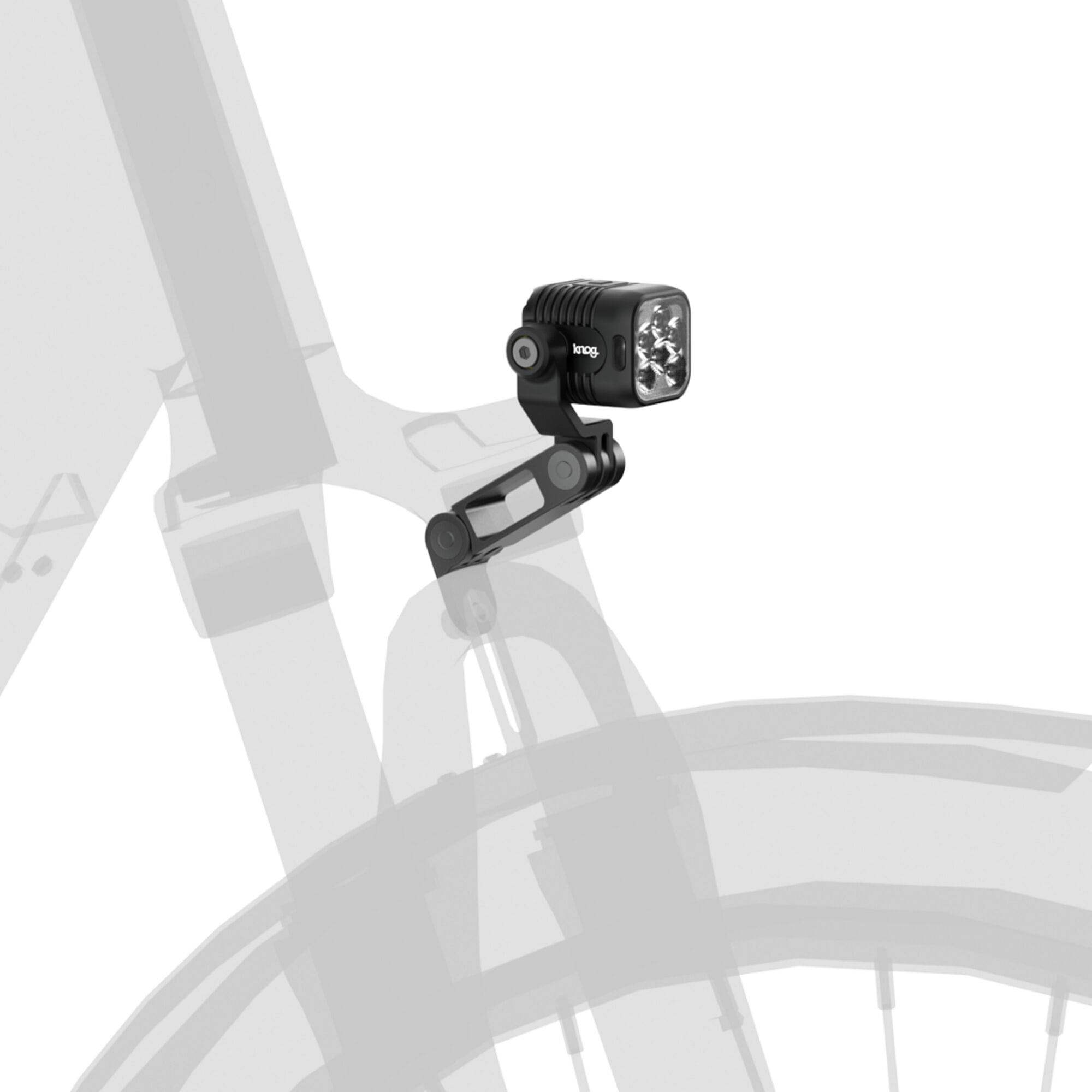 Knog Blinder Light E-X Small GoPro Mount accessory for E 900 and E 1300 bike lights, designed for secure GoPro camera attachment.