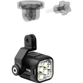Knog Blinder Light E-X Small with GoPro mount accessory for E 900 and E 1300 bike lights, shown attached to a bike.