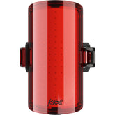 Knog Cobber Reflex rear bike light with USB-C recharge, 300 lumens, waterproof IP67, mounted on a bicycle for visibility.