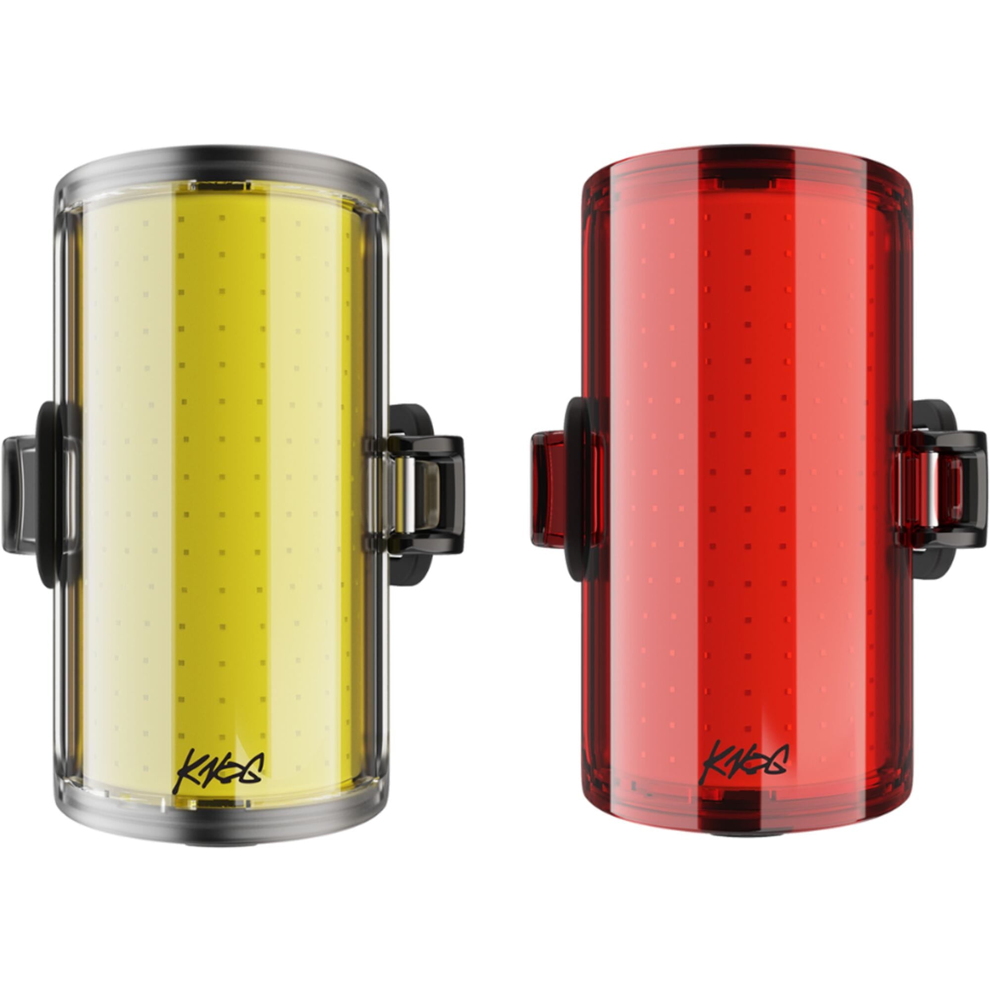 Knog Cobber Reflex Twinpack bike lights with front and rear USB-C rechargeable LED lights, compact and bright for cycling safety.