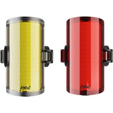 Knog Cobber Reflex Twinpack bike lights with front and rear USB-C rechargeable LED lights, compact and bright for cycling safety.