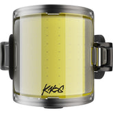Knog Cobber Mini front bike light with 80 lumens, USB-C rechargeable, waterproof bike accessory on a bike handlebar.