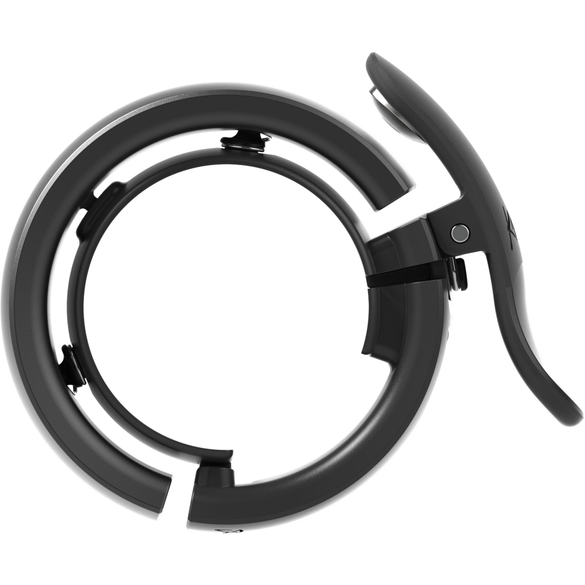 Knog Oi Prima bike bell with Wave-Tek technology and cable management, showcasing sleek design and durable construction.