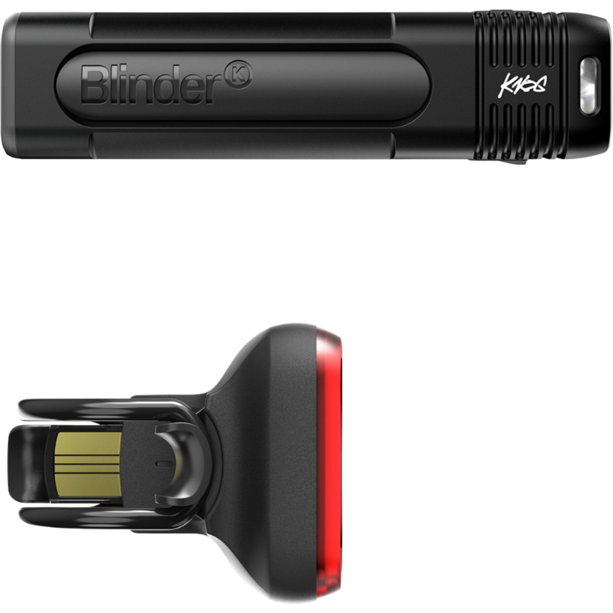Knog Blinder Pro 700 front cycling light and Blinder Square rear lights twinpack, waterproof bike accessories with bright LED illumination.