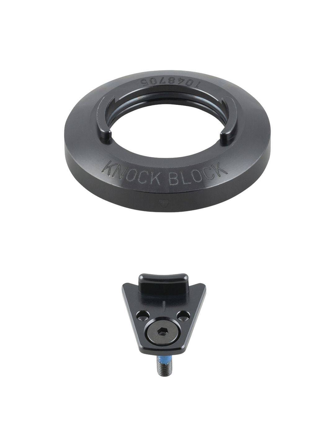 Trek Knock Block 72-Degree Headset Upper Assembly with integrated display chip in black, bicycle component for steering and control.