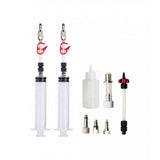 Jagwire Pro DOT bleed kit in black for hydraulic disc brake maintenance compatible with Avid and SRAM bikes.
