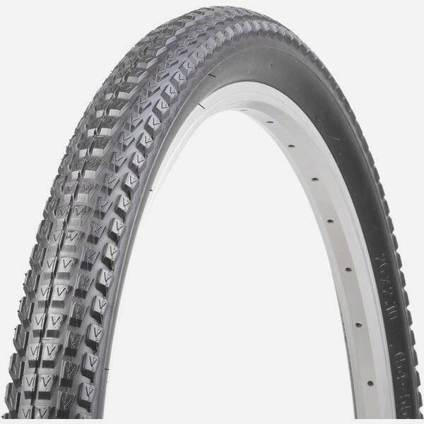 Nutrak Chaos MTB tyre mounted on bike wheel, designed for cross-country trails, dry and hard-packed terrain, durable mountain biking component