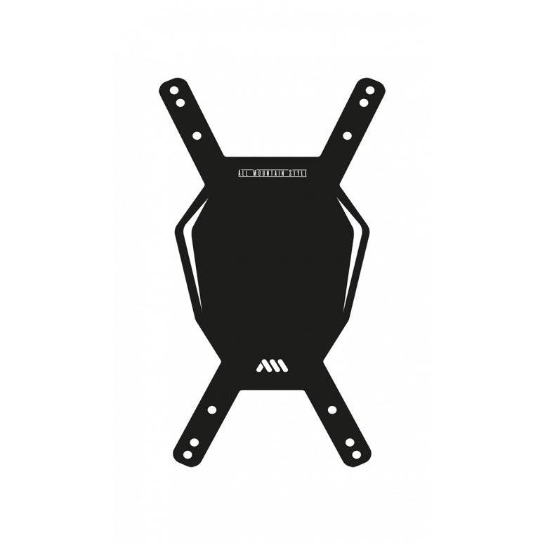 All Mountain Style black number plate for downhill and enduro bikes, showcasing durable accessory for bike racing.