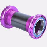 Wheels Manufacturing BSA threaded bottom bracket with ABEC-3 bearings for 30mm cranks, showing the metal shell and bearing components.